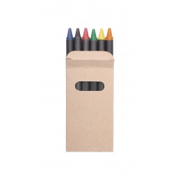 Set 6 de creioane cerate Liddy AP808504, natur - negru