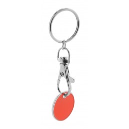 Breloc cu fisa pentru supermarket Euromarket Eurocoin AP731809 Rosu