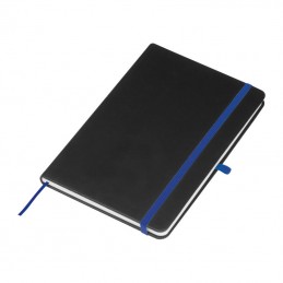 Carnetel A5 96 file liniate cu bandă colorată coperta PU, 23867 - Albastru