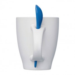 Cana ceramica 250 ml cu lingurita - 85095 albastru Blue