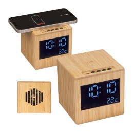 Boxa cu alarma si incarcator wireless Difuzor Bluetooth, 3395713 - Natural