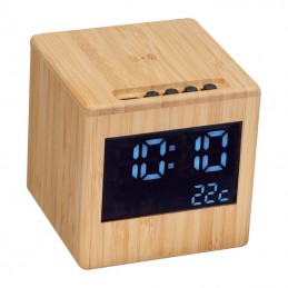 Boxa cu alarma si incarcator wireless Difuzor Bluetooth, 3395713 - Natural