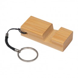 Breloc cu suport de telefon din bambus - 92647 Natural