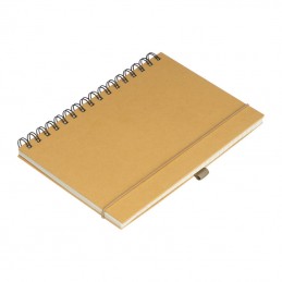 Carnetel A5  spiralat si 80 file liniate banda elastica  - 2321713, Beige