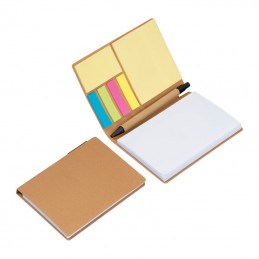 Carnetel de notițe cu pix și etichete autoadezive, Beige - 2377913