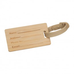 Eticheta pentru bagaj din bambus, 7434013 Natur - Beige