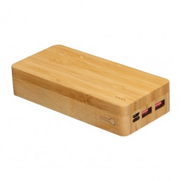 Powerbank 20000 mAh din bambus , 3396913 - Natur