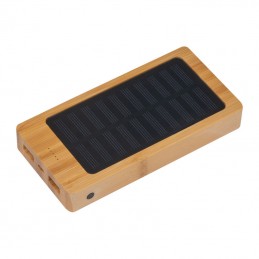 Powerbank 8000 mAh solar cu bambus - 3256313, natur