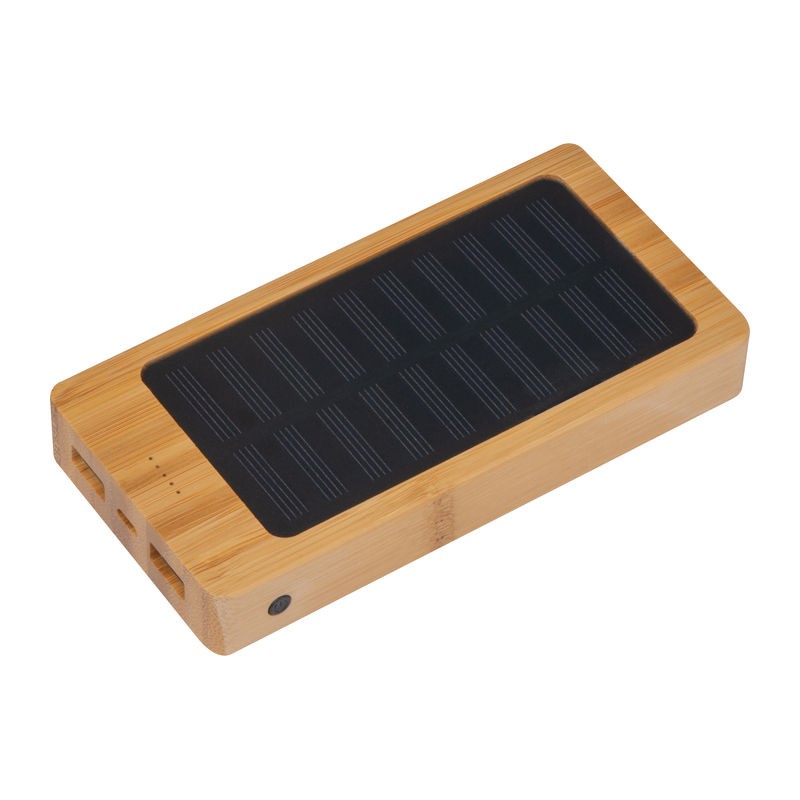Powerbank 8000 mAh solar cu bambus - 3256313, natur Powerbank 8000 mAh solar cu bambus - 3256313, natur