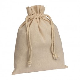 Sac mic din bumbac reciclat cu snur - 62981 Natur