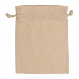 Sac mic din bumbac reciclat cu snur - 62981 Natur