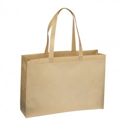 Sacosa non-woven 80 gmp Mare cu burduf - pliu 11 cm - 63652 Natur Bej