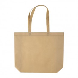 Sacosa non-woven 80 gmp Mare cu burduf - pliu 11 cm - 63652 Natur Bej