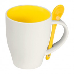 Cana ceramica 250 ml cu lingurita - 85095 Galben Yellow