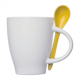 Cana ceramica 250 ml cu lingurita - 85095 Galben Yellow