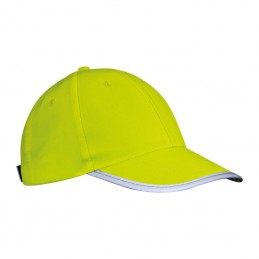 Sapca poliester 155 gmp cu banda reflectorizanta - 53397 Galben neon Yellow