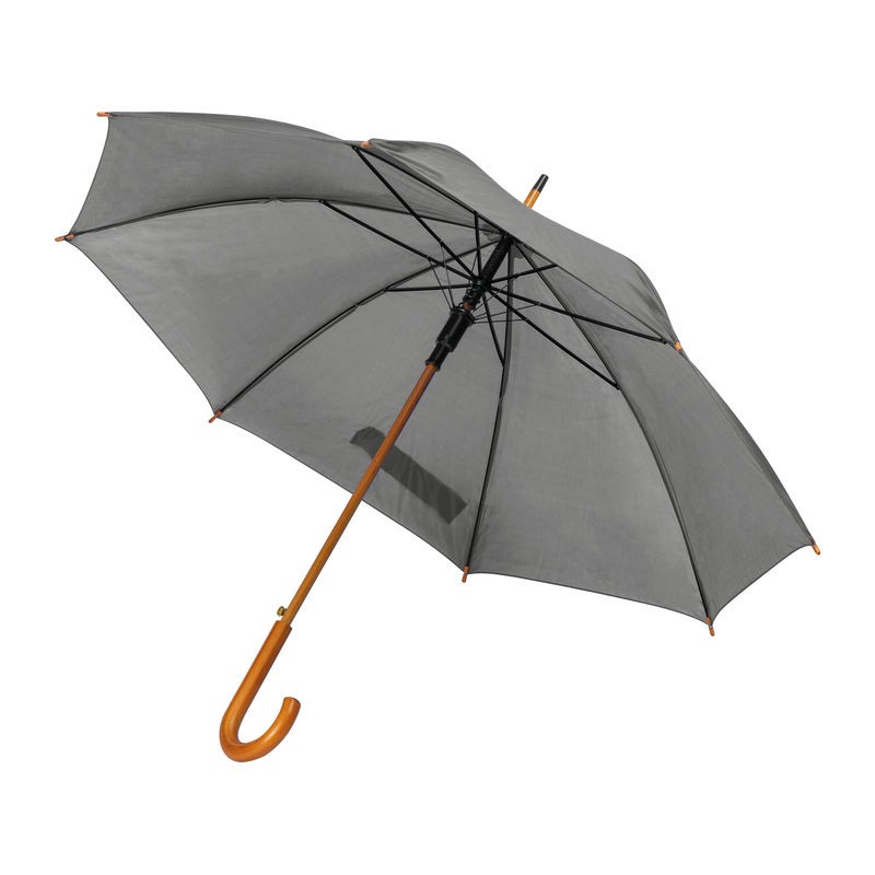 Umbrela automata maner lemn curbat - 45131 Gri Grey Umbrela automata maner lemn curbat - 45131 Gri Grey