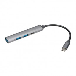HUB USB din aluminiu reciclat, 3385307 - Gri