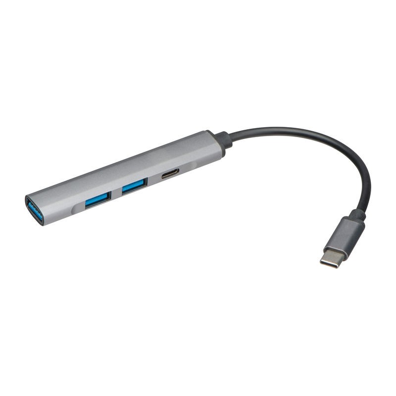 HUB USB din aluminiu reciclat, 3385307 - Gri HUB USB din aluminiu reciclat, 3385307 - Gri