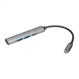 HUB USB din aluminiu reciclat, 3385307 - Gri
