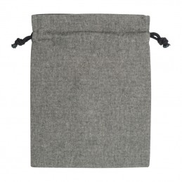 Sac mic din bumbac reciclat cu snur - 62981 Gri