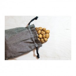 Sac mic din bumbac reciclat cu snur - 62981 Gri