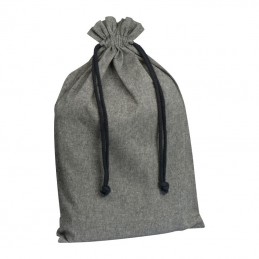 Sacosa mare din bumbac reciclat cu snur - 62982 Gri