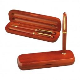 Set de scris cu pix stilou lemn trandafir - Elite 1401501 Natural-  Brown
