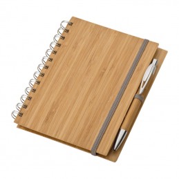 Carnetel A5 liniat cu pix si spira coperti din bambus - 2890901, Brown