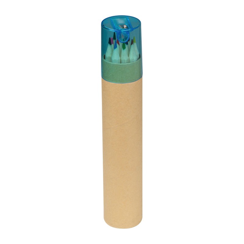 Set cu ascutitoare 12 creioane colorate - 1182401, natur Set cu ascutitoare 12 creioane colorate - 1182401, natur