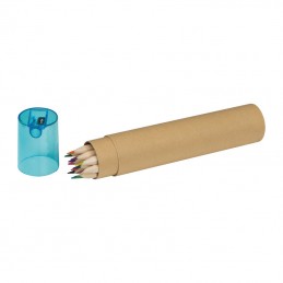 Set cu ascutitoare 12 creioane colorate  - 1182401, natur