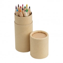 Set in cutie carton rotunda de 12 creioane colorate mici, Vegyes - 14454MC