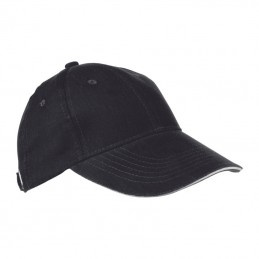 Sapca bumbac 6 panele gen Sandwich San Francisco  - 50466 Negru Black