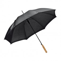 Umbrela automata maner lemn drept- 45086 Negru -  Black