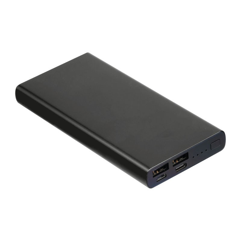 Powerbank 10.000 mAh din aluminiu reciclat, Negru - 3450303 Powerbank 10.000 mAh din aluminiu reciclat, Negru - 3450303