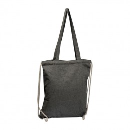 Rucsac cu snur- siret bumbac 140 gmp si sacosa bretea de umar  62543 Negru