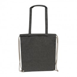 Rucsac cu snur- siret bumbac 140 gmp si sacosa bretea de umar  62543 Negru