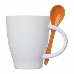 Cana ceramica 250 ml cu lingurita - 85095 Orange