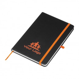 Carnetel A5 96 file liniate cu bandă colorată coperta PU, 23867 Orange