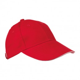 Sapca bumbac 6 panele gen Sandwich San Francisco  - 50466 Rosu Red