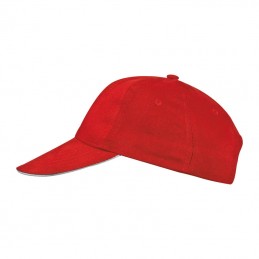 Sapca bumbac 6 panele gen Sandwich San Francisco  - 50466 Rosu Red