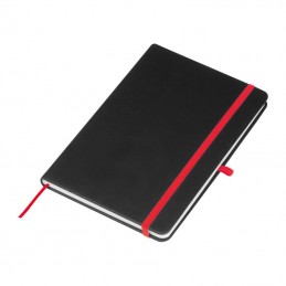 Carnetel A5 96 file liniate cu bandă colorată coperta PU, 23867 Rosu