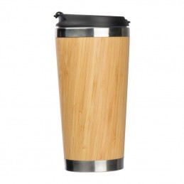 Cana termica bambus cu capac 400 ml  - 156413 Natur BEIGE