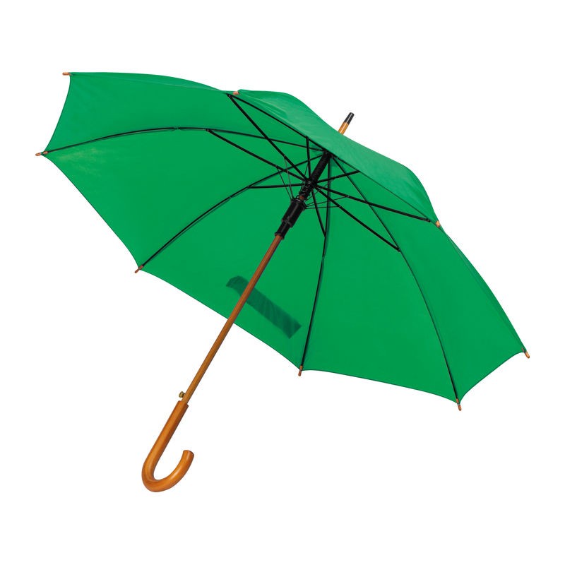 Umbrela automata maner lemn curbat - 45131 Verde - Green Umbrela automata maner lemn curbat - 45131 Verde - Green