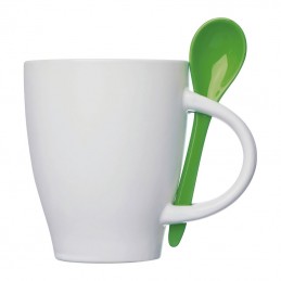 Cana ceramica 250 ml cu lingurita - 85095 Verde Green