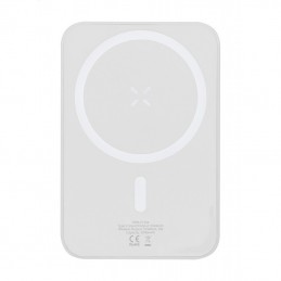 Powerbank 5000 mAh cu incarcare wireless 5 W magnetic Tudelak (MAKITO 21356 )  Alb - WHITE