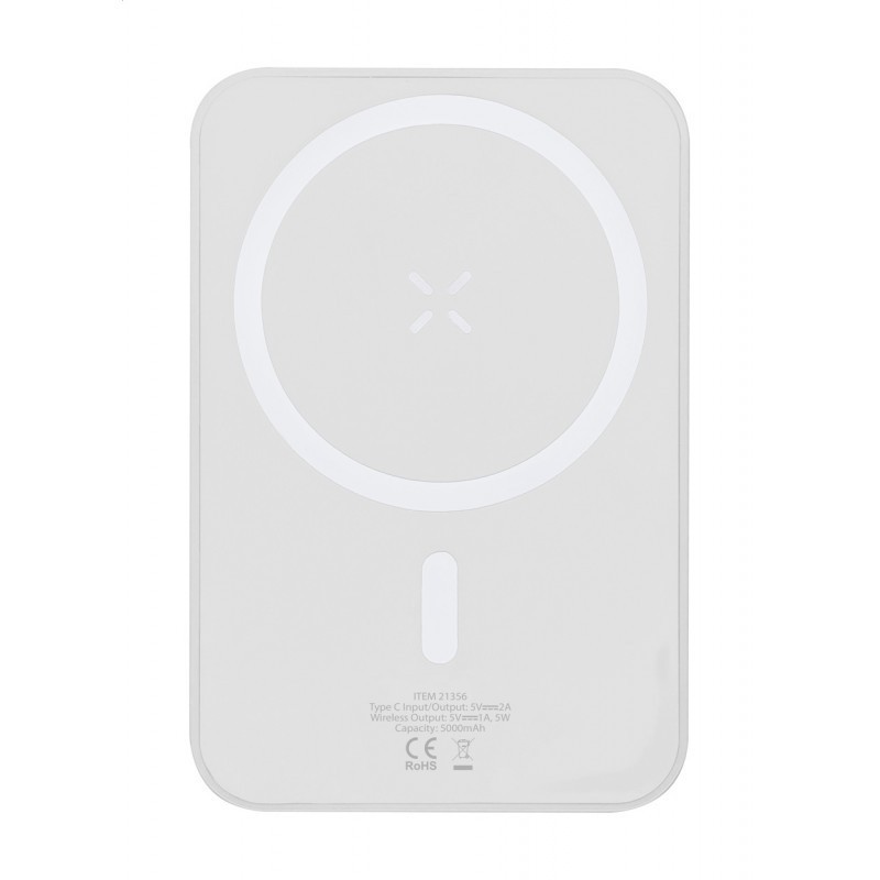 Powerbank 5000 mAh cu incarcare wireless 5 W magnetic Tudelak (MAKITO 21356 ) Alb - WHITE Powerbank 5000 mAh cu incarcare wireless 5 W magnetic Tudelak (MAKITO 21356 ) Alb - WHITE