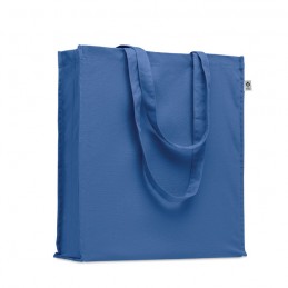 Sacosa bumbac organic 220g cu burduf BENTE COLOUR MO2197  Albastru - Royal Blue