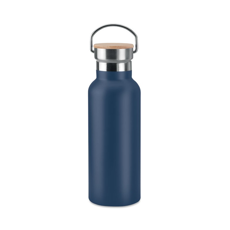 Bidon dublu 500 ml capac bambus MO9431-85 - Albastru Închis Bidon dublu 500 ml capac bambus MO9431-85 - Albastru Închis