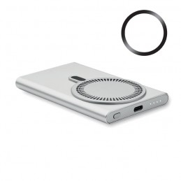 Powerbank 5000 mAh cu incarcare wireless 15 W  Titan PAWTT - MO2442 Gri argintiu